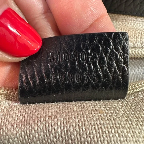 Gucci Interlocking G grained calfskin gold HDW top handle detachable strap COA - Picture 17 of 17